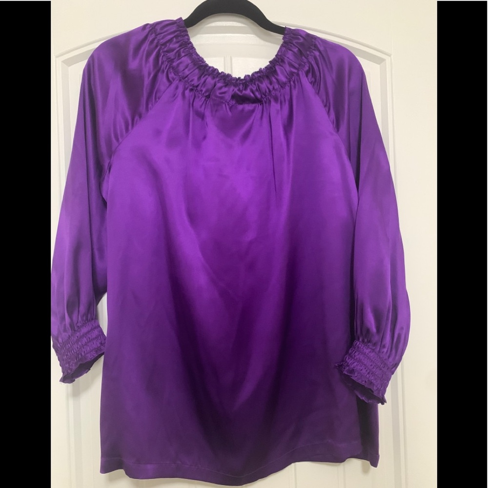 🔴SOLD ON FACEBOOK🔴100% large silk blouse - Picture 4 of 7